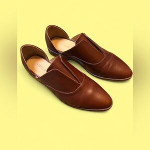 NISOLO Emma d'Orsay Leather Slip On Oxford 2.0 Brandy Sz 7.